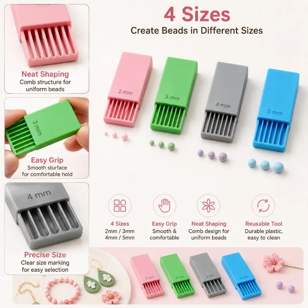 4PCS Bead Roller Set 2-5mm | Clay Gel Ball Maker for DIY Crafts Craft Bead Roller Nixie