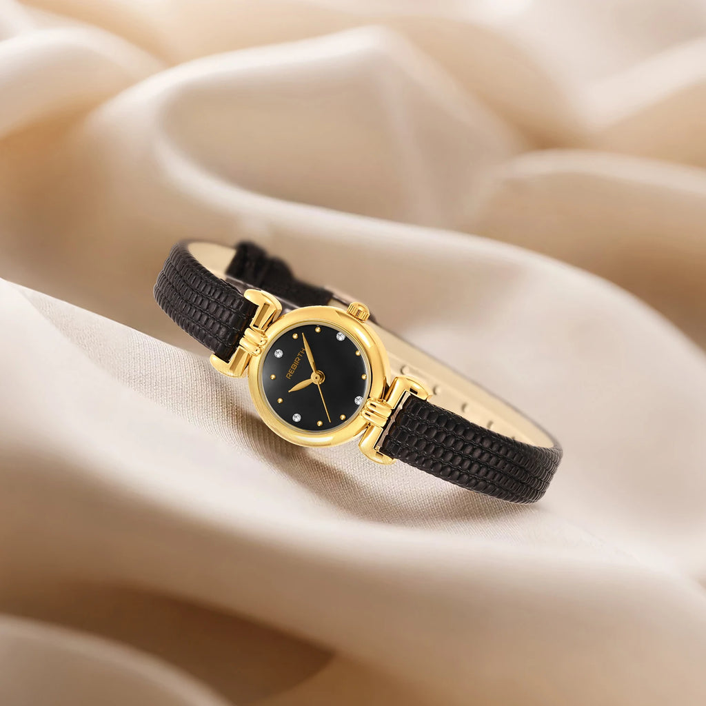 REBIRTH Retro Quartz Watch – Leather Band, Minimalist Dial Quartz Watch Nixie