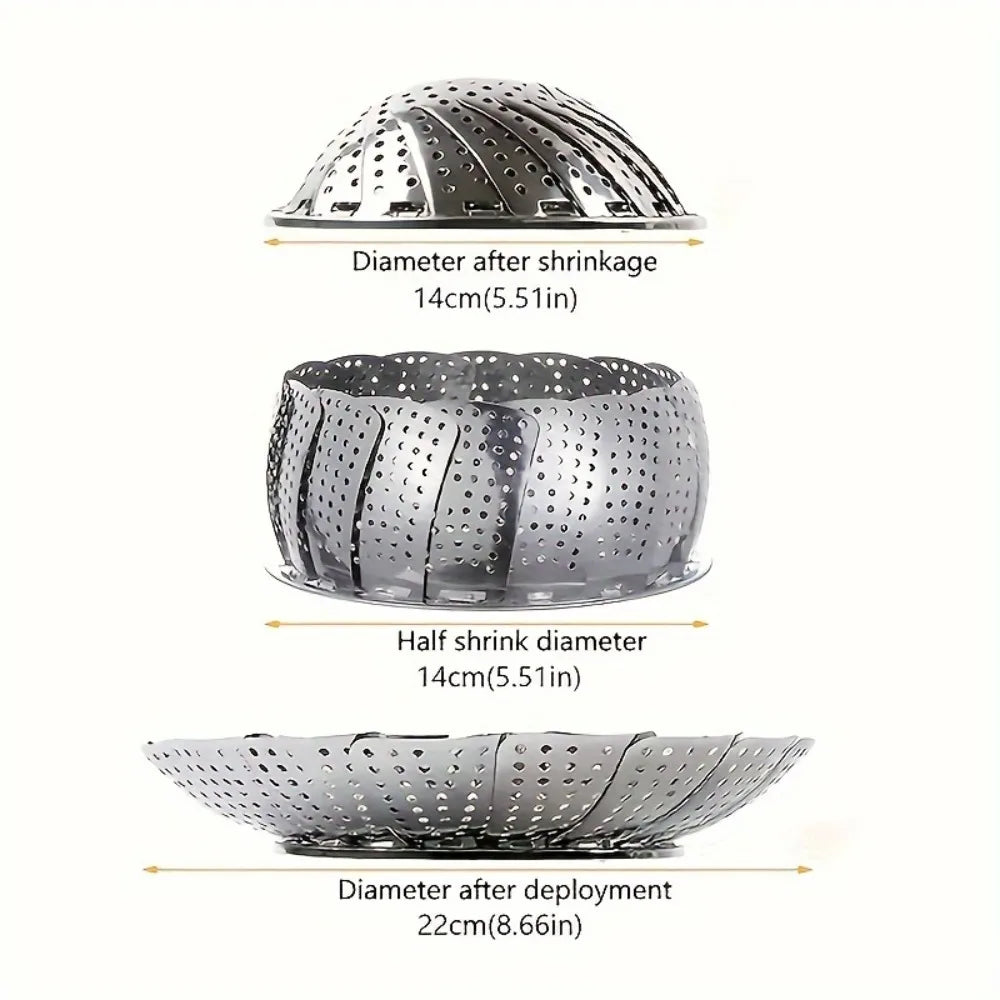 Expandable Stainless Steel Vegetable Steamer Basket & Air Fryer Liner Steamer Basket Nixie