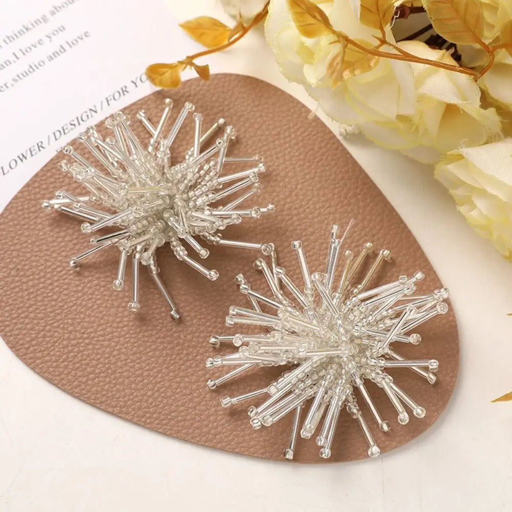 3D Handmade Flower Beads Sew-On Patch | Fabric Applique Beaded Sew-On Patch Nixie