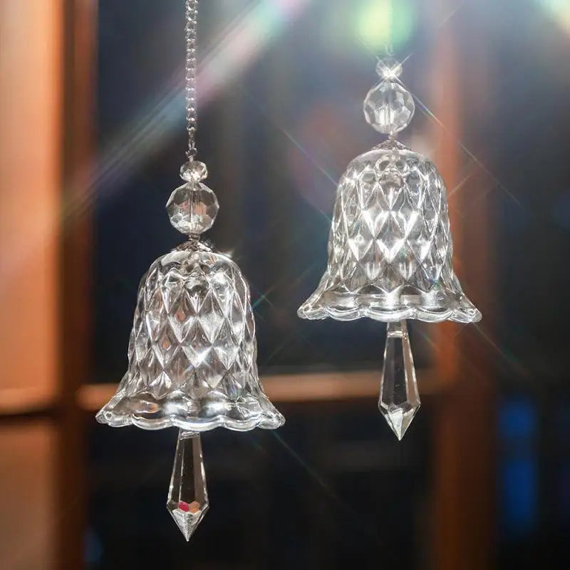 Crystal Glass Bell Wind Chime Prism Suncatcher Boho Decor Wind Chime Suncatcher Nixie