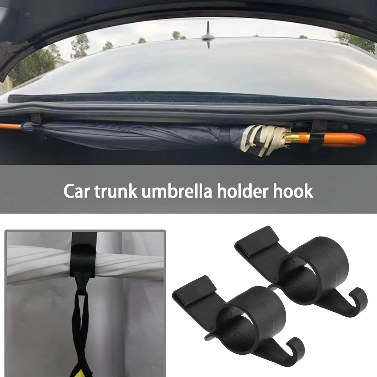 2pcs Car Umbrella Hook Clips – Multifunctional Trunk Organizer
