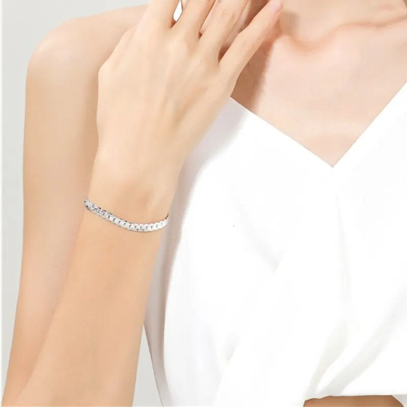 Unisex 5mm Copper Link Bracelet with Lobster Clasp | Gold & Silver Chain Link Bracelet Nixie