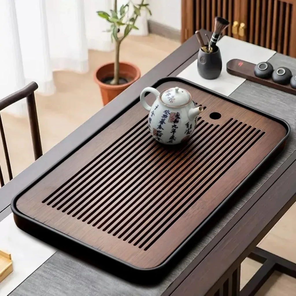 Bamboo KungFu Tea Tray with Drainage – Portable & Detachable Bamboo Tea Tray Nixie