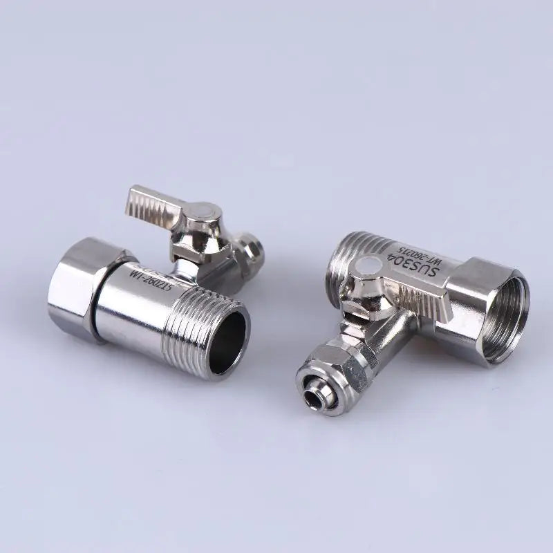 RO Feed Water Adapter 1/2" to 1/4" 3/8" Tap Tee & Ball Valve Plumbing Pipe Fitting Nixie