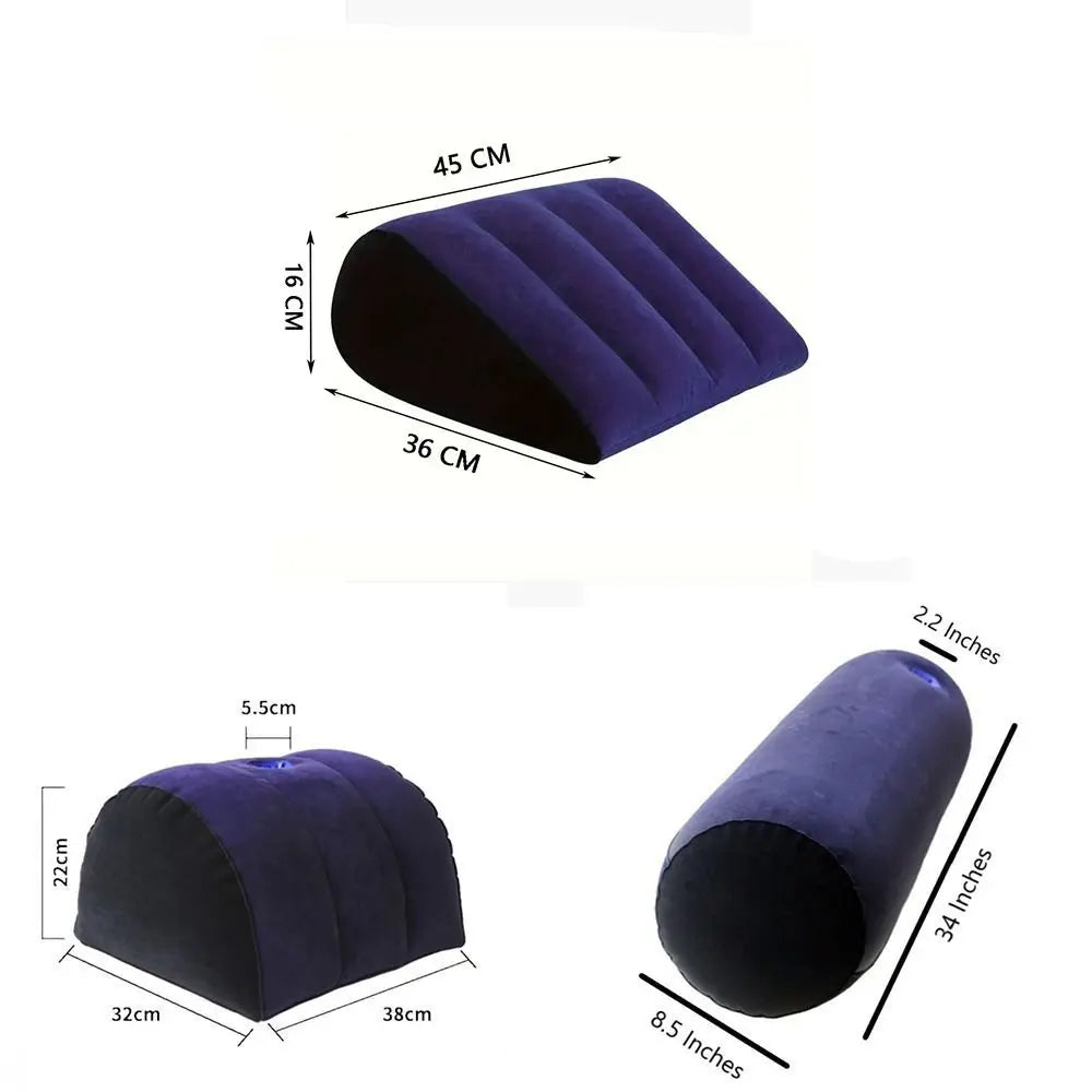 Inflatable Triangle Wedge Pillow – Portable PVC Flocking Cushion Inflatable Wedge Pillow Nixie