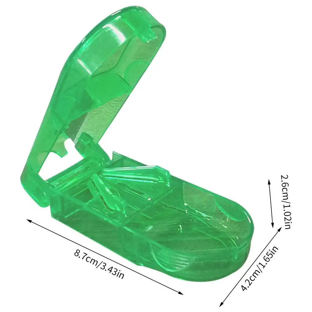 Portable Pill Cutter & Storage Box | Stainless Steel Blade Pill Cutter Case Nixie Green