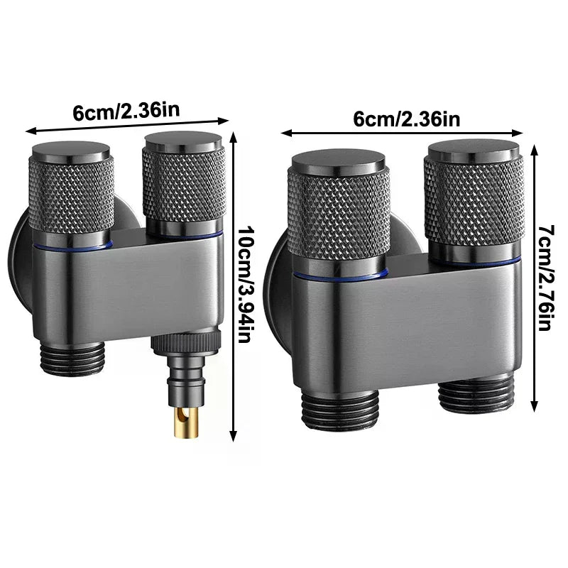 Stainless Steel 1-Inlet 2-Outlet Water Diverter Corner Valve Water Diverter Valve Nixie