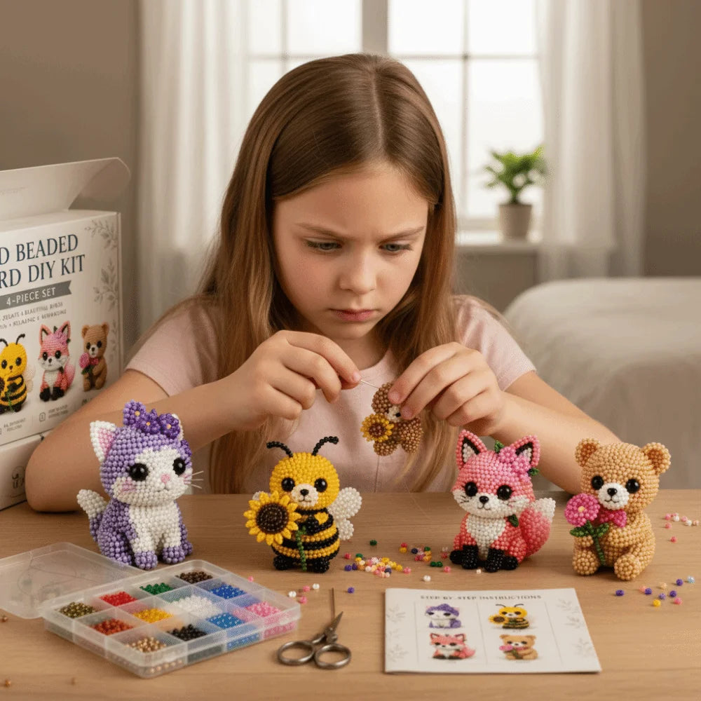 3D Beaded Animal DIY Kit – Beginner Plastic Bead Craft Set DIY Bead Craft Kit Nixie