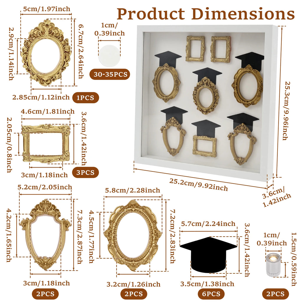 DIY Mini Museum Shadow Box Kit with Gold Frames | Nixie