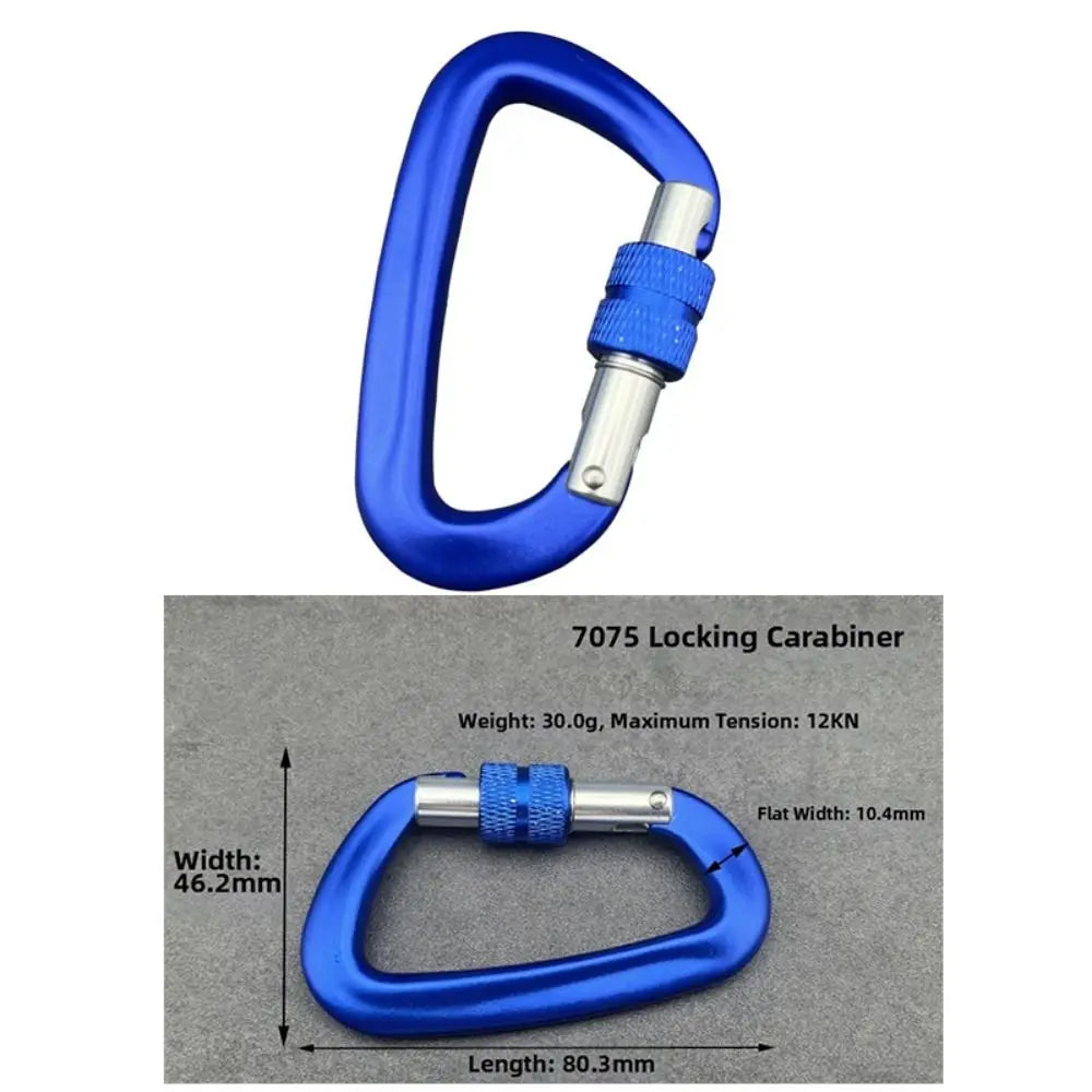 Aluminum D-Shape Safety Carabiner 4KN 12KN 25KN Climbing Lock Safety Carabiner Nixie
