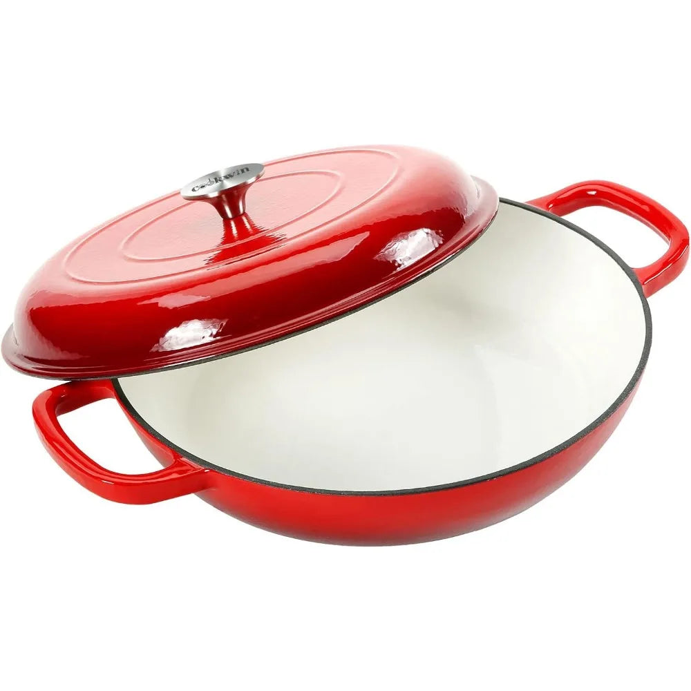 4.5L Cast Iron Dutch Oven Casserole Pot with Lid | FEB.WIND