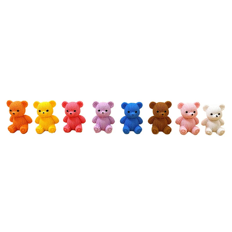 Mini Bear Resin Figurine Fairy Garden Micro Landscape Ornament Garden Figurine Nixie 1pc Random