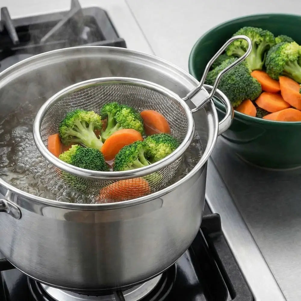 304 Stainless Steel Fine Mesh Fry Basket with Handle | 2 Sizes Fry Basket Nixie