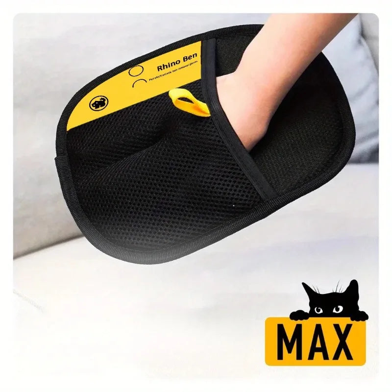 Double-Sided Pet Hair Brush & Anti-Shedding Grooming Gloves