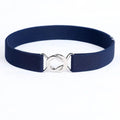 Women's Elastic Invisible Belt – Adjustable Metal Buckle, 2.5cm Elastic Waist Belt Nixie Dark Blue