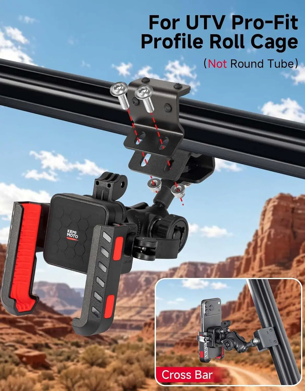 UTV Phone Mount Pro-Fit Cage Anti-Vibration CNC Aluminum UTV Phone Mount Nixie