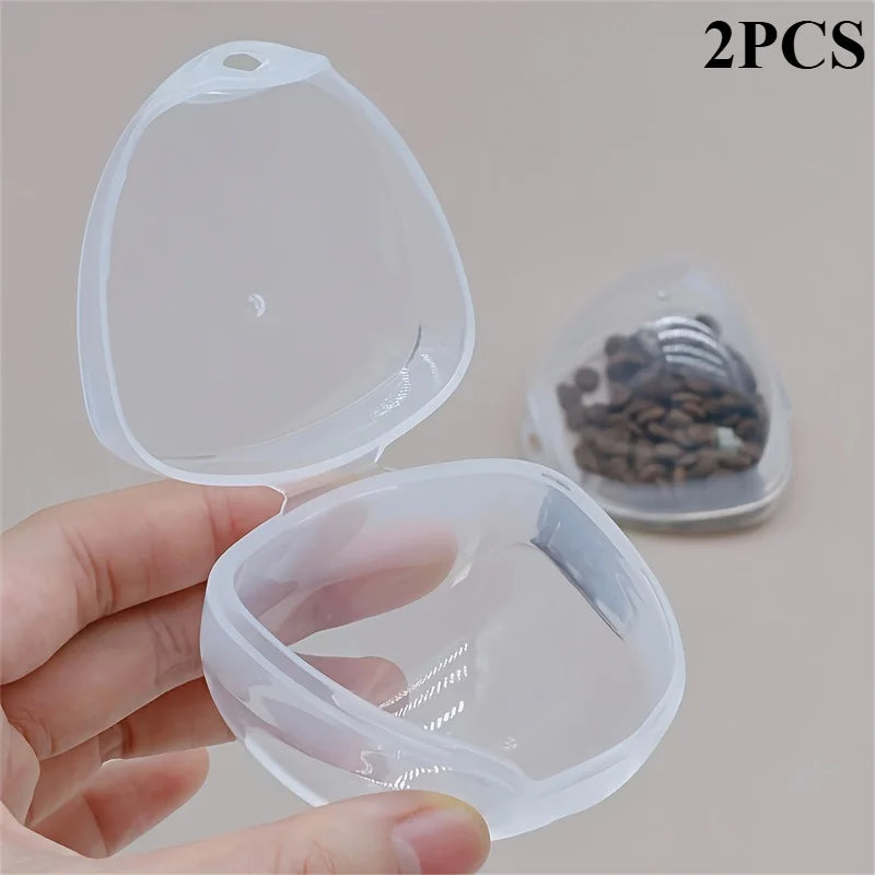 2-Piece Portable Pet Snack Box for Dog & Cat Training Walks Pet Treat Container Nixie transparent