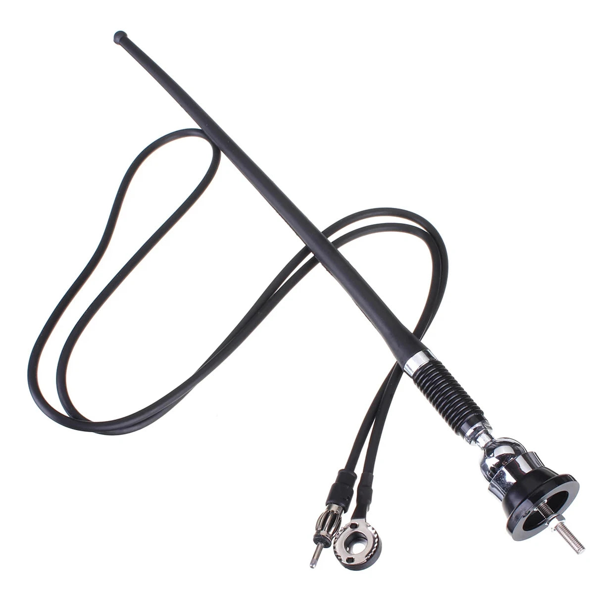 17" Flexible Rubber Car Roof AM/FM Radio Antenna & 51" Cable