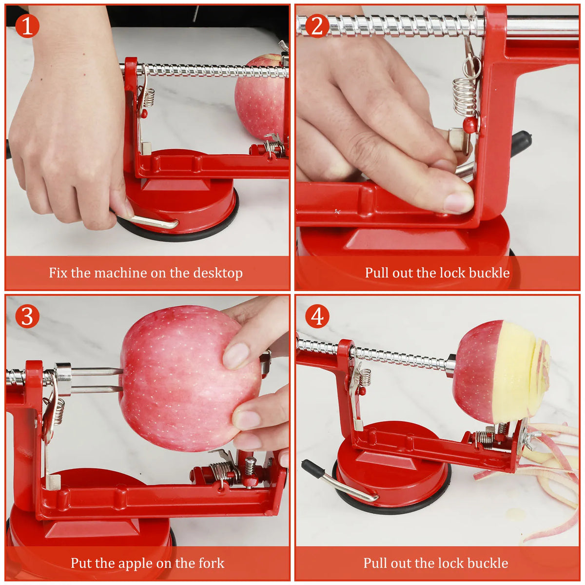 3-in-1 Hand Crank Apple Peeler Corer Slicer – Stainless Steel Fruit Peeler Corer Nixie
