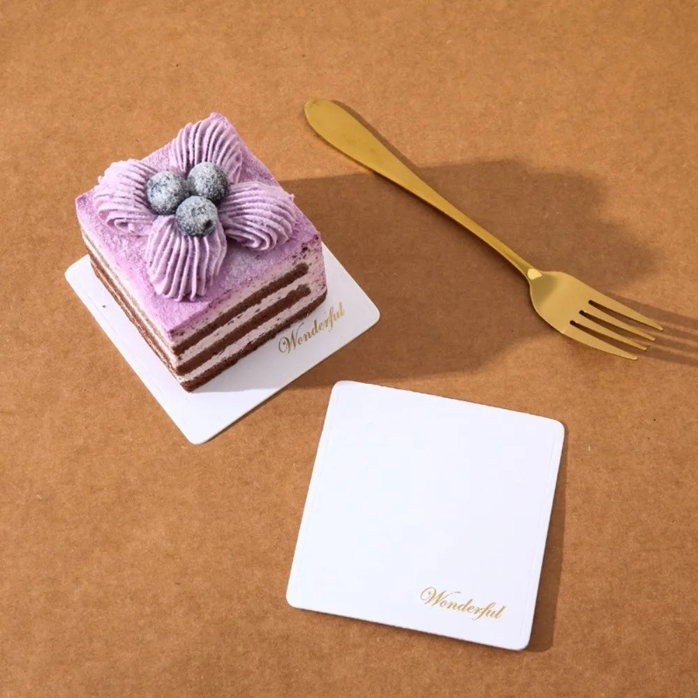 50/100pcs Disposable Cake Boards Gold White Paper Food Mats Cake Boards Nixie