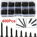 400pcs Self-Tapping Wood Screws Assortment Kit – Carbon Steel Screw Assortment Kit Nixie 400pcs-black