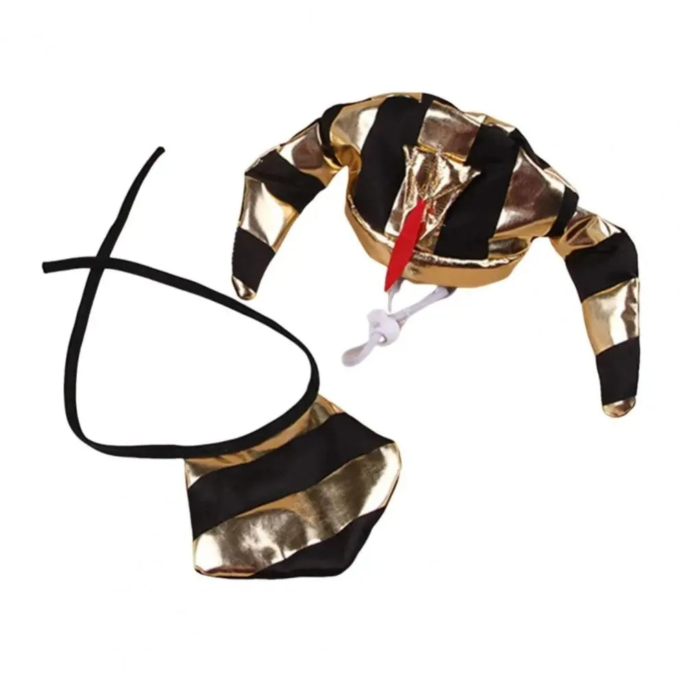 Pet Egyptian Pharaoh Hat with Bib – Halloween Cosplay Costume Pet Costume Hat Nixie black