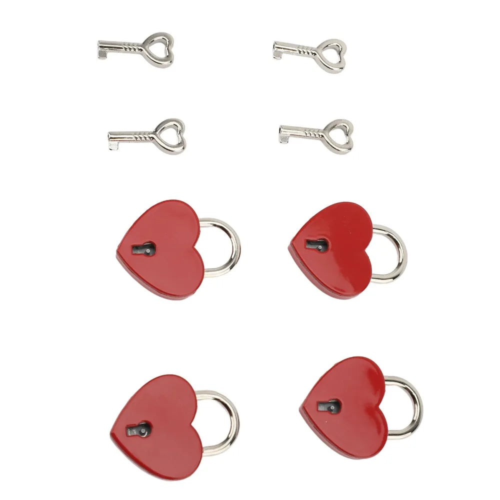 4-Pack Heart Shaped Padlocks Zinc Alloy Keyed Lock – Diary & Bags