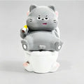 Cute Pig Toilet Figurine – Whimsical Mini Desk Ornament Decorative Figurine Nixie B one size