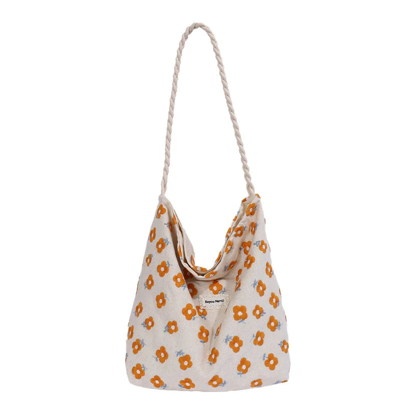 Women Floral Canvas Tote Bag – Large Capacity Shoulder Bag Canvas Tote Bag Nixie
