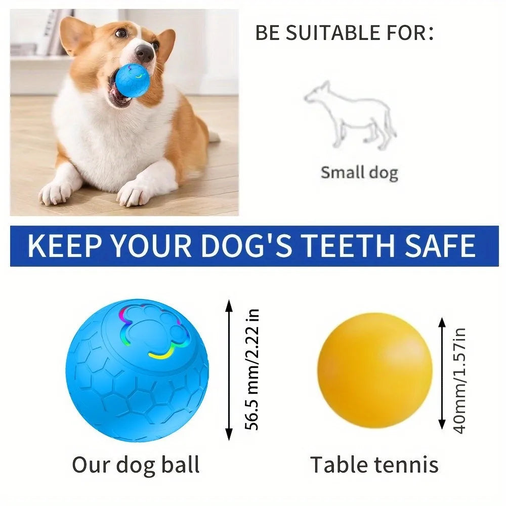 Interactive RGB Light-Up Rolling Dog Ball | Motion-Activated Toy