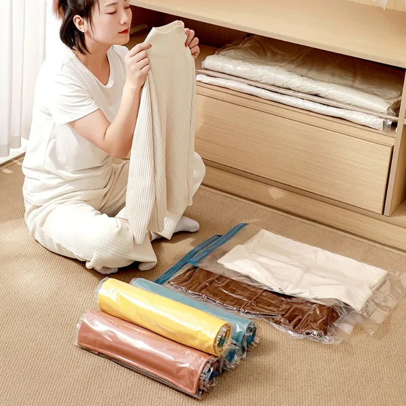 Vacuum Compression Storage Bags Reusable with Hand Pump