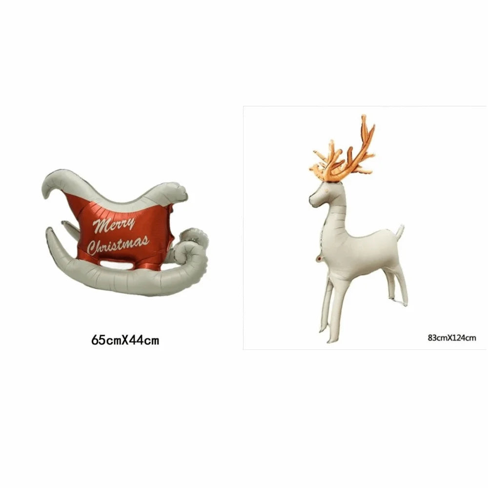 Christmas Foil Balloon Reindeer & Sled – Holiday Decoration Holiday Foil Balloon Nixie