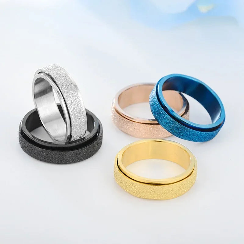6mm Spinner Ring Stainless Steel Rotatable Band – Unisex Spinner Ring Nixie