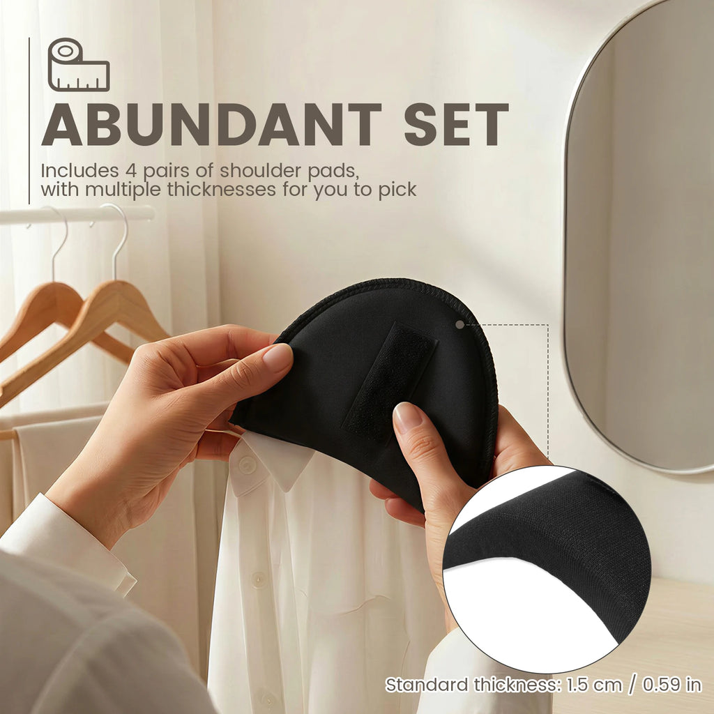 4 Pairs Sponge Shoulder Pads for Blazers, Jackets & Shirts Sewing Shoulder Pads Nixie