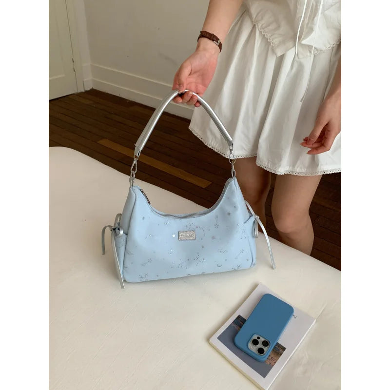 Korean-Style Blue Star Women's Large Tote & Crossbody Bag Women's Tote Bag Nixie