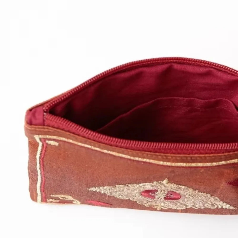 Hand-Embroidered Cosmetic Bag | Retro Fringe Playing Card Pouch Cosmetic Pouch Nixie