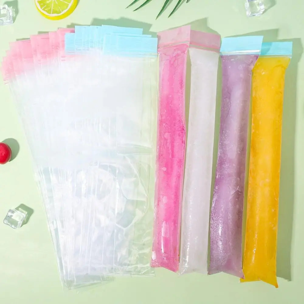 50/100Pcs Disposable Popsicle Bags Food Grade PE Ice Pop Mold Ice Pop Mold Bags Nixie