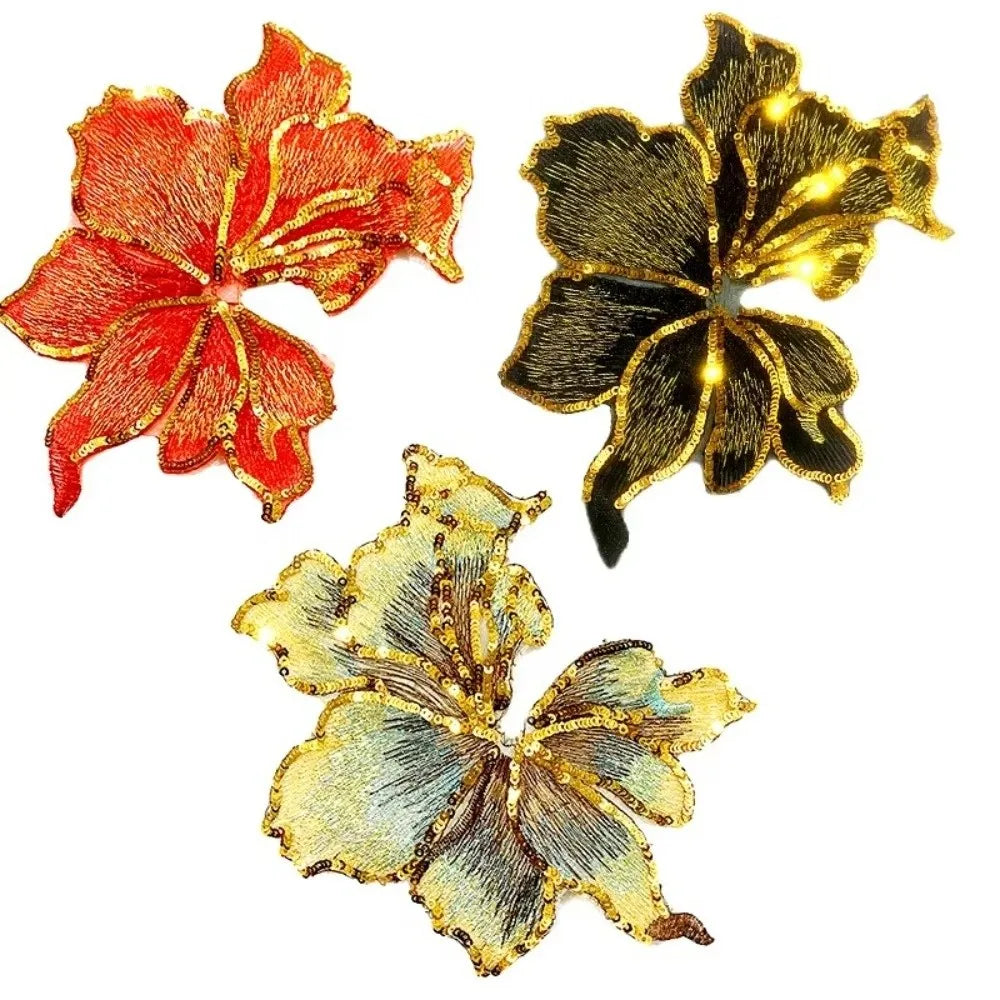 3D Sequin Flower Embroidery Applique Sew-On Lace Patch DIY Embroidery Applique Patch Nixie