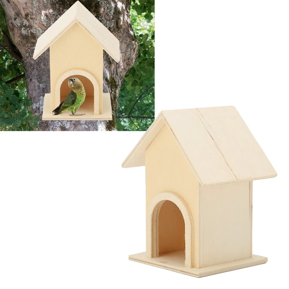 5-Pack Unfinished Wooden Birdhouses | DIY Patio Bird Decor