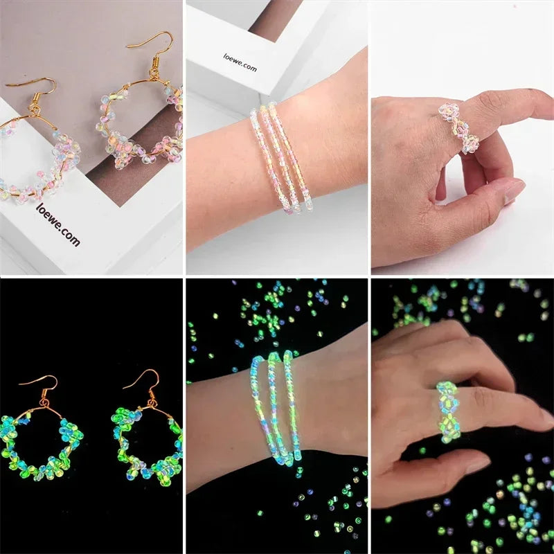 Glow in the Dark Glass Seed Beads 2/3mm – 15g DIY Jewelry Glass Seed Beads Nixie