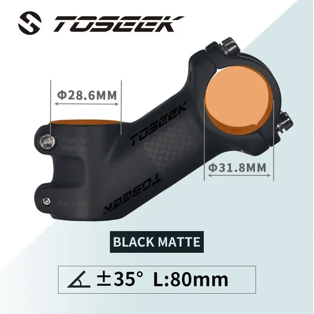 TOSEEK Carbon Alloy MTB Handlebar Stem 31.8mm Ultralight