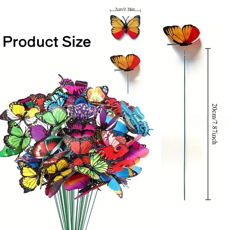10pcs 3D Butterfly Garden Stakes – Yard & Flower Pot Decor Garden Decoration Stakes Nixie