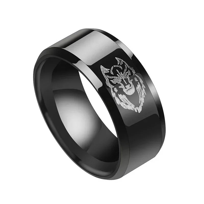 Punk Wolf Head Stainless Steel Ring – Unisex Fashion Band Fashion Ring Nixie