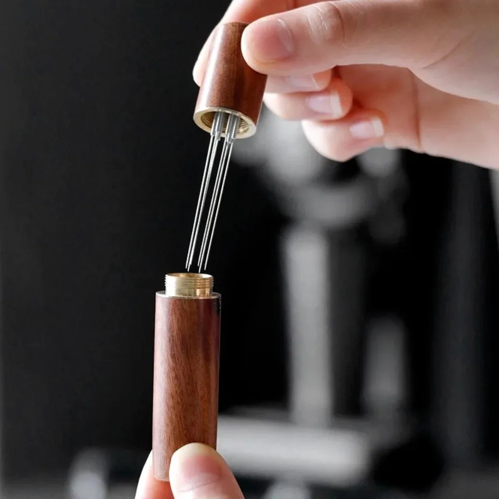 FEB.WIND Espresso Tamper & Coffee Distributor – Wood Handle Espresso Tamper Tool Nixie