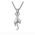 White Cat Charm Pendant Necklace – Trendy Zinc Alloy Jewelry Pendant Necklace Nixie Silver Plated