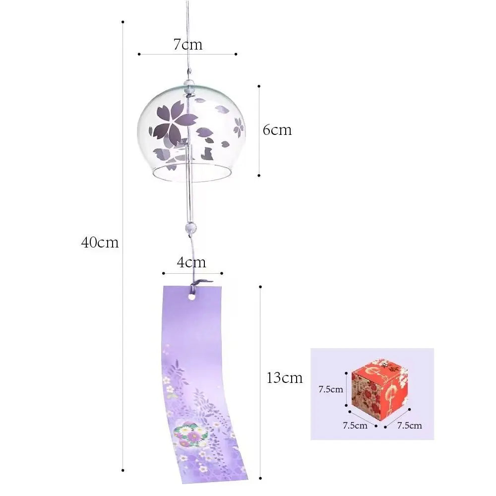 Handmade Glass Wind Chime Kawaii Japanese Style Painted Bell Glass Wind Chime Nixie