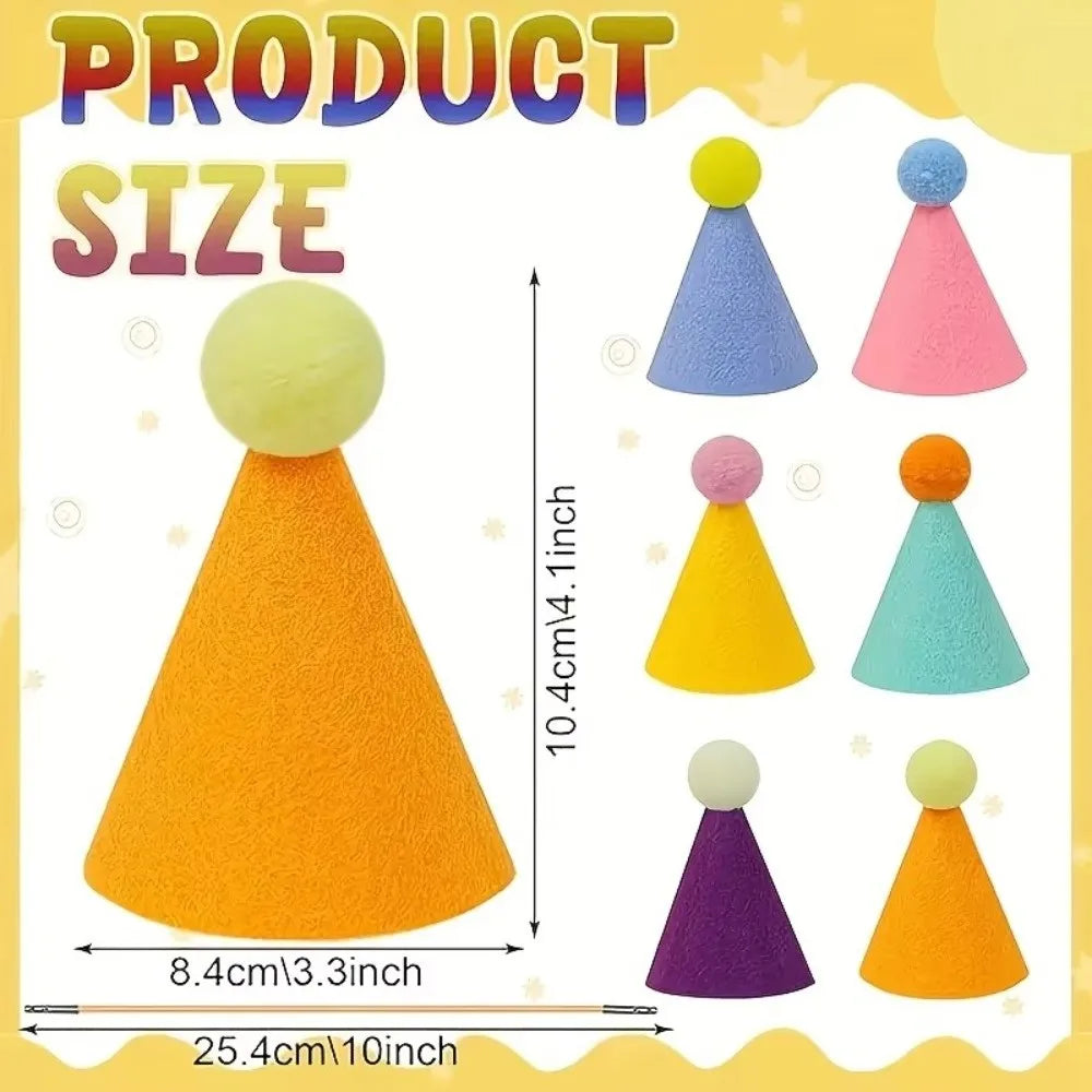 6pcs Mini Colorful Cone Party Hats – Birthday Celebration Set Party Hat Set Nixie