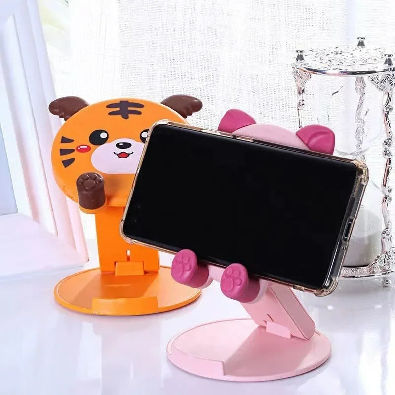 3D Cartoon Animal Phone Stand – Foldable Silicone Desk Holder Phone Stand Holder Nixie