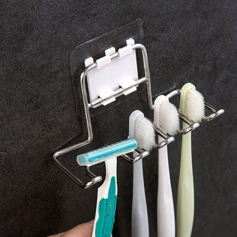 Wall Mount Stainless Steel Toothbrush & Razor Holder Toothbrush Holder Nixie